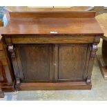 A Victorian rosewood chiffonier (lacking superstructure), width 107cm, depth 44cm, height 100cm