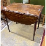 A Regency banded mahogany Pembroke table, width 76cm, depth 48cm, height 66cm