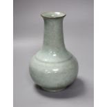 A Chinese Ru type bottle vase, height 18cm