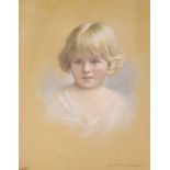 John Archibald Alexander Berrie (1887-1962), pastel on paper, Portrait of a girl, signed, 53 x 40cm
