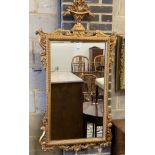 A 19th century giltwood and gesso wall mirror, width 73cm, height 138cm