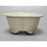 A Chinese crackle glaze plant pot, 14cm