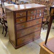 A late Victorian mahogany chest of eight drawers, length 116cm, depth 58cm, height 128cm