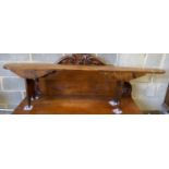 An 18th century elm bench seat, length 183cm, height 49cm