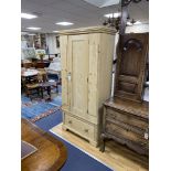 A small Victorian pine wardrobe, width 86cm, depth 44cm, height 187cm