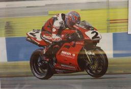 Ray Goldsbrough, limited edition print, 'The Blackburn Bullet' (Carl Fogarty), signed by artist