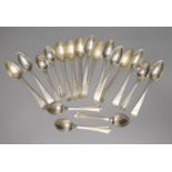 Three sets of six silver teaspoons, including Thomas Wallis II, London, 1808 and Hester Bateman,