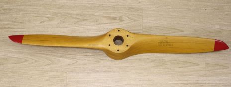 A Sensenich Corp. laminated wooden propellor, model number 276-17, Serial number 17991, length