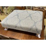 A Victorian style rectangular footstool upholstered in Colfax and Fowler Paisley type fabric,