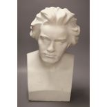A cast composition portrait bust of Beethoven, height 48cm