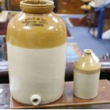 Hastings and St Leonards; a large stoneware pharmacy container and a smaller jar.