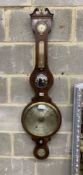 An early 19th century mahogany wheel barometer, marked Wilson, Chichester, height 112cm