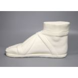 A cast plaster model of a gladiator's foot, length 37cm