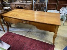 A 19th century French fruitwood hunt table, length 206cm, width 90cm, height 80cm