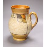 A Crown Ducal stitch pattern jug designed by Charlotte Rhead, height 21cm