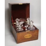 A Victorian inlaid mahogany decanter box, height 29cm