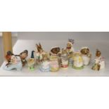 Seven Beswick Beatrix potter characters and five other ceramic models