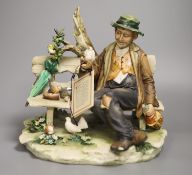 A Capodimonte figure, Tramp and Birds, height 23cm