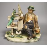 A Capodimonte figure, Tramp and Birds, height 23cm