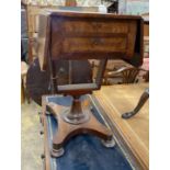 A William IV mahogany drof flap work table, width 43cm, depth 54cm, height 72cm