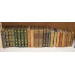 A collection of leather bound books, British Birds, Stevenson's Letter, etc