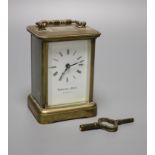 A carriage timepiece by Thwaites & Reed, height 11cm