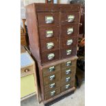 A pair of oak filing chests, width 61cm, depth 57cm, height 74cm