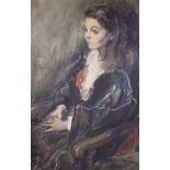 Margaret Milne (1908-1998), oil on canvas, Portrait of Carolyn Webb, signed and dated '70, 90 x