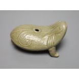 A Chinese Longquan celadon 'three legged toad' water dropper, length 11cm