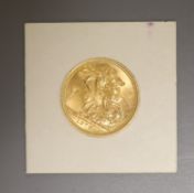 A Queen Elizabeth II gold sovereign 1978, EF