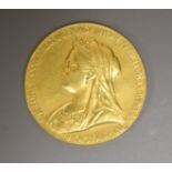 A Queen Victoria Diamond Jubilee gold commemorative medal, 13g