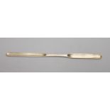 A George II silver marrow scoop, James Wilks?, London, 1737, 17.5cm, 26 grams.