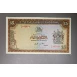 Reserve bank of Rhodesia, ten $5 dollar banknotes, consecutive serial numbers M/18- 20 October