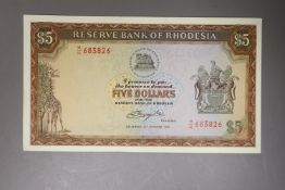 Reserve bank of Rhodesia, ten $5 dollar banknotes, consecutive serial numbers M/18- 20 October