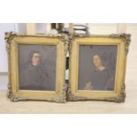 J.H Bland (19thC), pair of oils on board, Portrait of Miss S.M. Bland and companion portrait of a