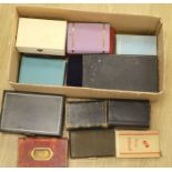 A collection of leather and other jewellery boxes