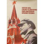 Seven Russian political posters, including Lenin