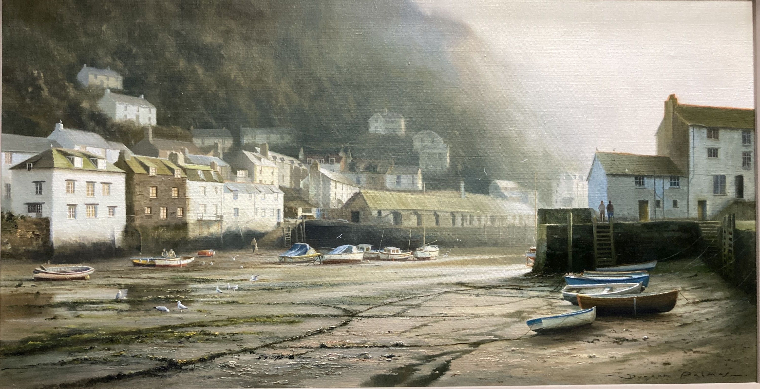Duncan Palmas (b.1964), oil on canvas, 'Morning Mist, Polperro', signed, 39 x 75cm