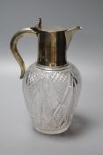 A late Victorian silver mounted cut glass claret jug, William Hutton & Sons, London 1898, 22.4cm.