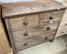 An early Victorian faded mahogany chest, width 94cm, depth 49cm, height 85cm
