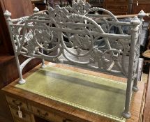 A Victorian style painted cast metal rectangular garden planter frame, width 90cm, depth 32cm,