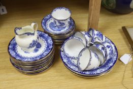 A Royal Doulton blue and white tea service