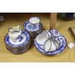 A Royal Doulton blue and white tea service