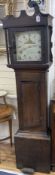A small 19th century oak cased longcase clock (for restoration) 30 hour grandfather clock, the
