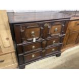 A small late 17th century oak chest, width 96cm, depth 53cm, height 90cm