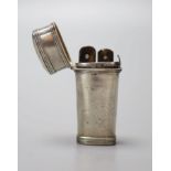 A George IV reeded silver lancet case, containing four tortoiseshell fleams, with steel blades,