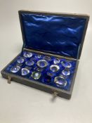 A collection of fifteen assorted simulated famous diamonds, in fitted case.