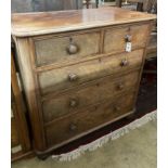 A Victorian mahogany chest of drawers, width 106cm, depth 52cm, height 110cm