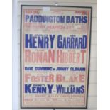 A Paddington Baths boxing poster c.1950/60, framed, 75 x 50cm