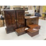 A Victorian mahogany box, collector's cabinet and four other boxes